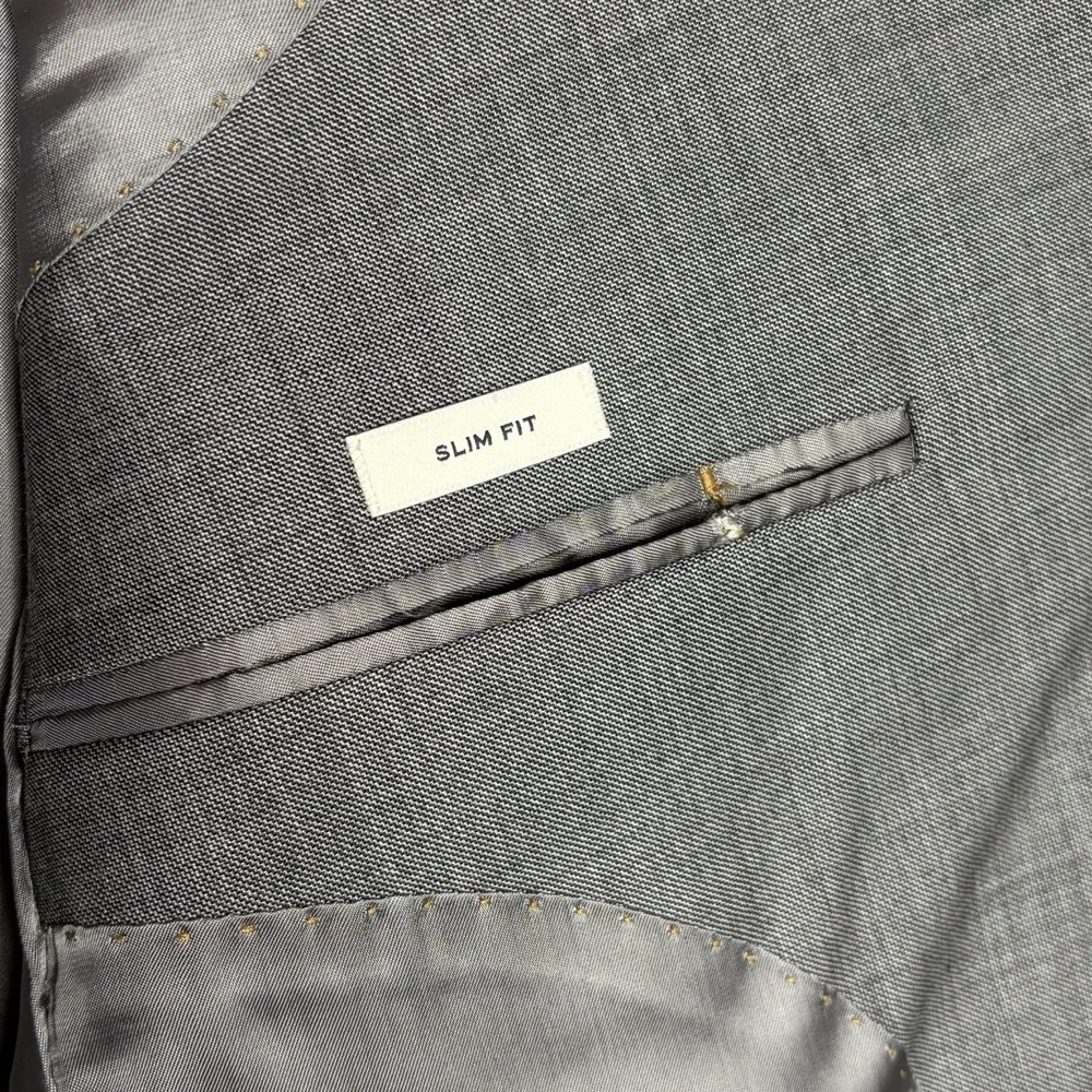 Joseph Abboud Blazer Mens 40R Slim Fit Grey Tollegno Italian Wool‎ Sport Coat